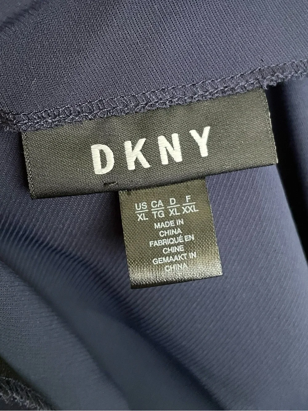DKNY Sleeveless Wide-Leg Navy Blue Jumpsuit women’s XL scoop neck casual classic